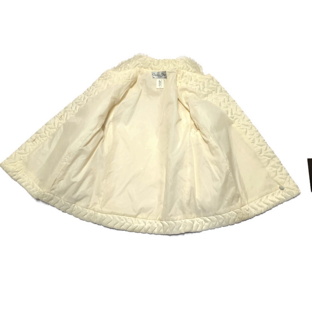 1980s Christian Dior Quilted Bed Jacket Lingerie Size Medium Ivory Lace Vintage, - Picture 7 of 16